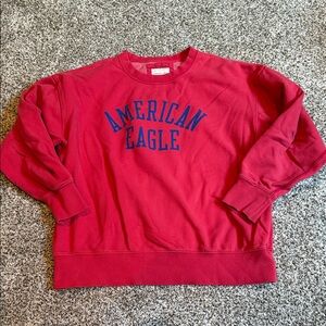 American Eagle Outfitters Red Sweatshirt with Blue Lettering